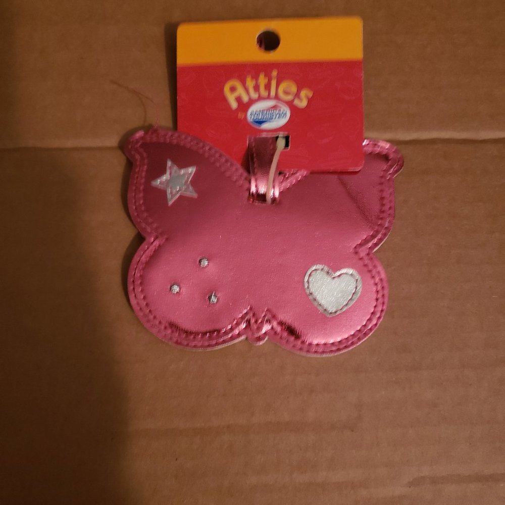 Pink Butterfly Luggage Tag